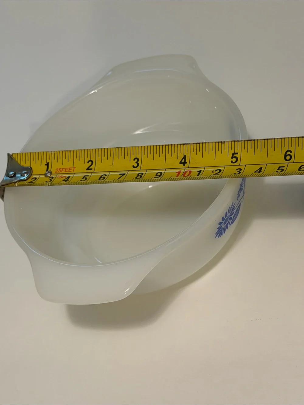 Vtg Anchor Hocking Fire-King Cornflower Milk Glass Casserole Dish w/ Lid Retro